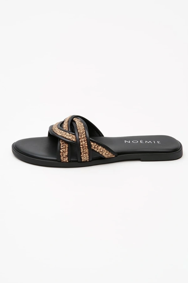 Cross Jute Sliders - Black