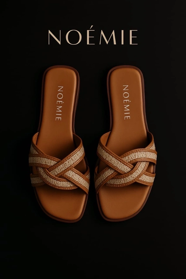 Cross Jute Sliders- Beige 