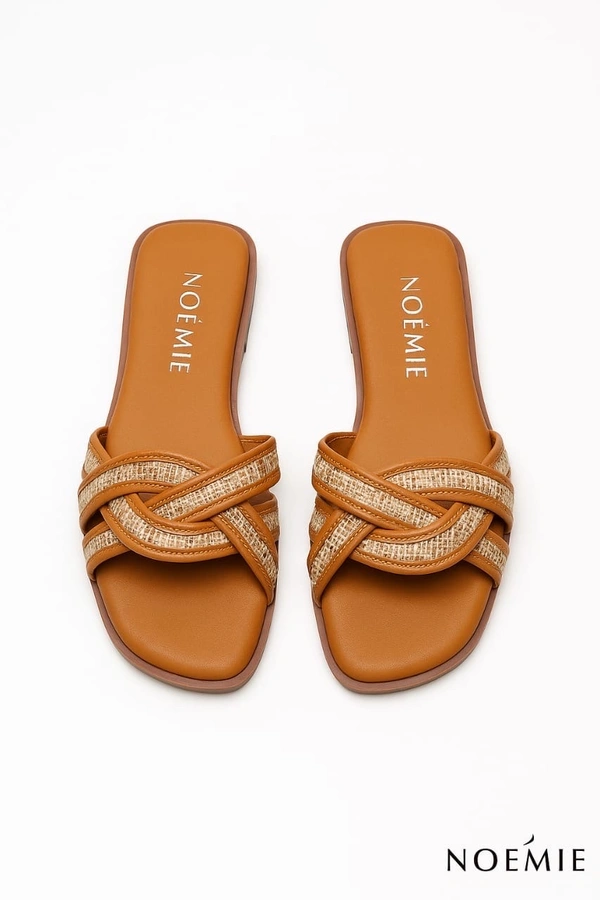 Cross Jute Sliders- Beige 