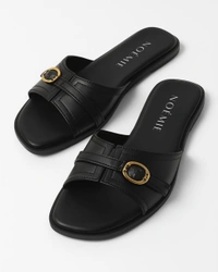 Single Belted Flats - Black, 36