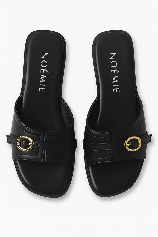 Single Belted Flats - Black, 39