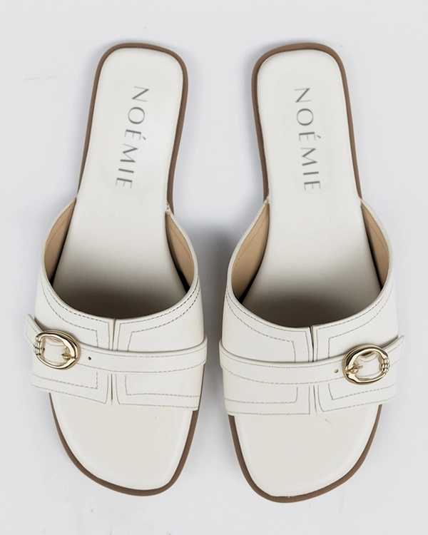 Single Belted Flats - White, 41