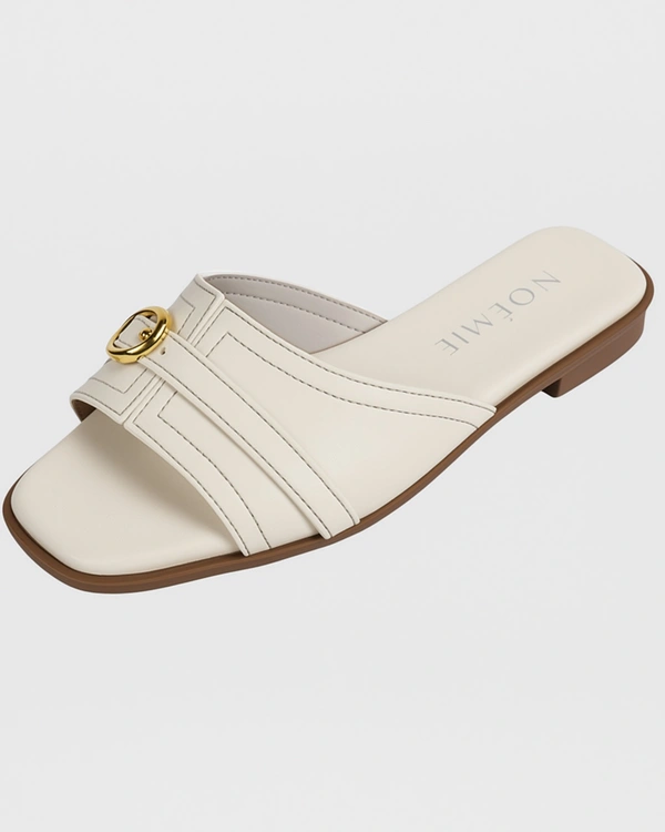 Single Belted Flats - White, 41