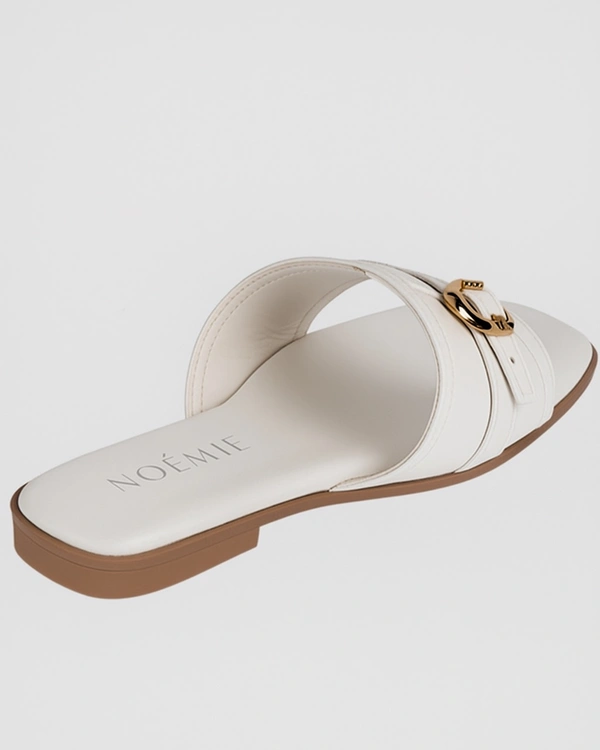 Single Belted Flats - White, 41