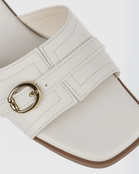 Single Belted Flats - White, 41