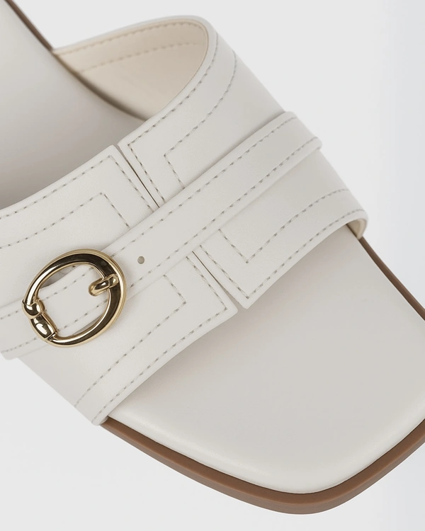 Single Belted Flats - White, 41