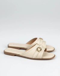 Single Belted Flats - Orange White, 36