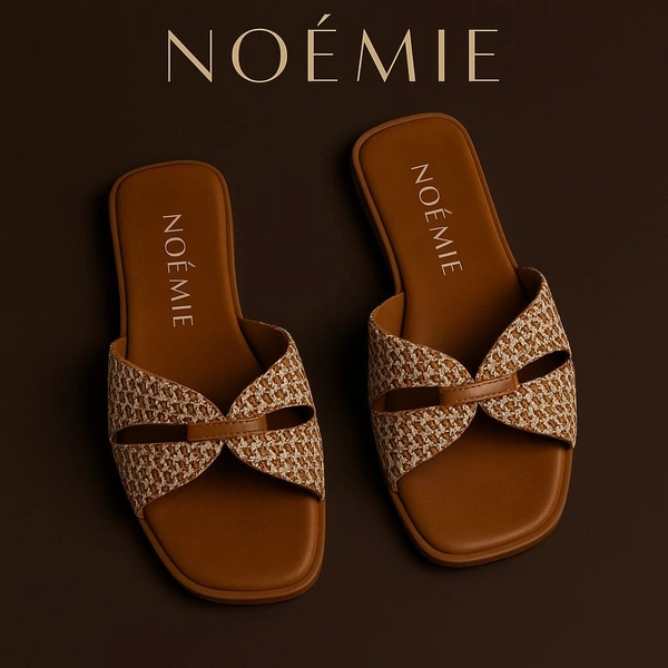 Brown Patterned Flats - 36