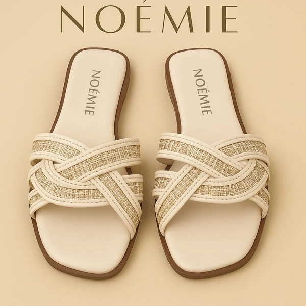 Cross Jute Sliders - Off White