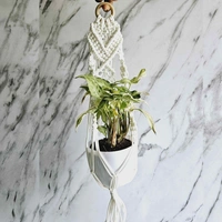 Macreme Plant Hangers Pack Of 4 - White