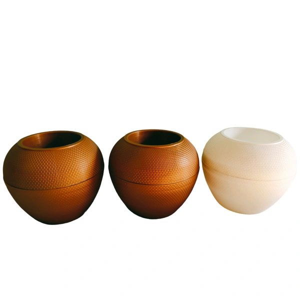 Self Watering Apple Planters - Pack Of 2 - Light Brown