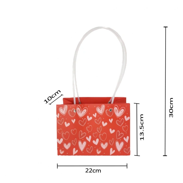 Red Heart Paper Bags - 10