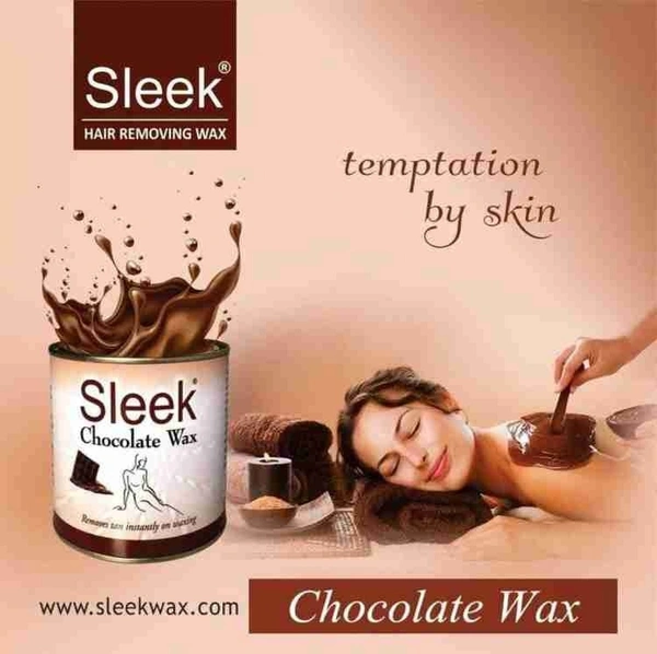 SLEEK Sleek Chocolate Wax 600x2 gm, Waxing Strips (70 Pcs,110 GSM) and 1 Waxing Knife Wax (1200 g, Set of 4)