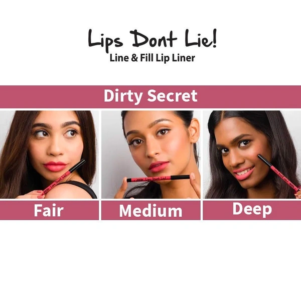 NYKAA Nykaa Lips Don't Lie! Waterproof Line & Fill Lip Liner - Dirty Secret 03