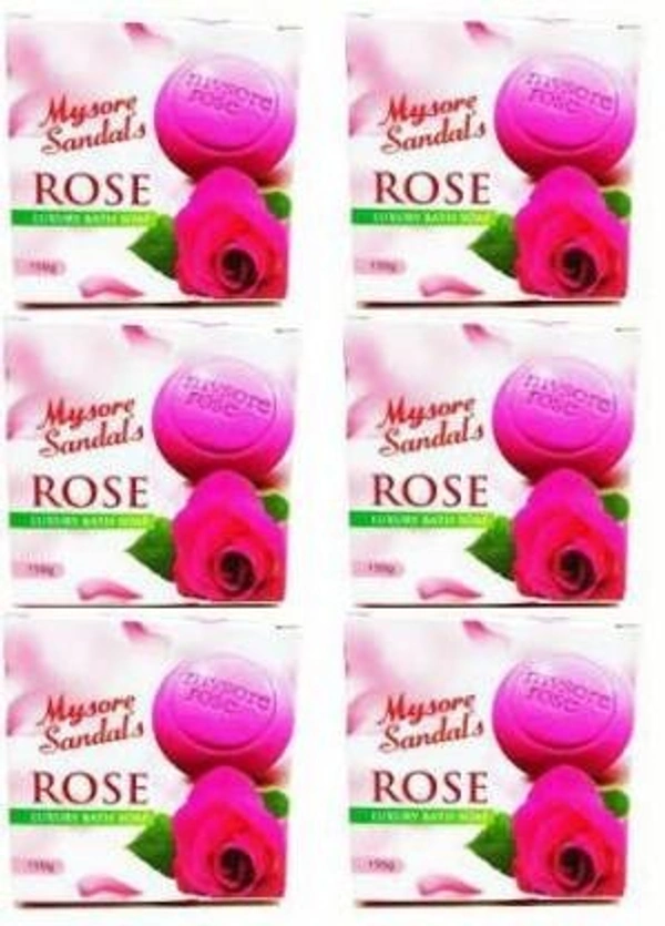MYSORE SANDAL Rose Luxury Bath Soap (6 x 150 g)