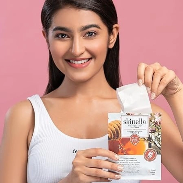 SKINELLA Manuka Honey & Vitamin C Sheet Mask (2 PC) (40 ml)