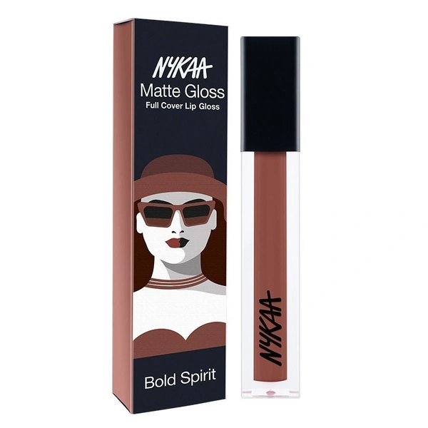 NYKAA Nykaa 8 Hour Lasting Full Cover Matte Gloss - Bold Spirit