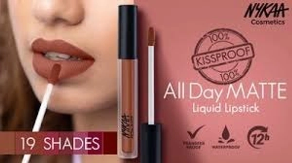 NYKAA Nykaa All Day Matte Waterproof, Transfer Proof, 12H Liquid Lipstick - Dear Doc