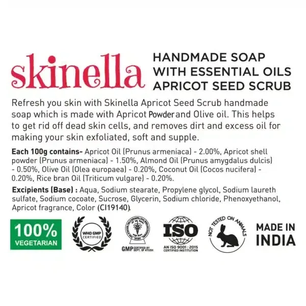 SKINELLA Apricot Seed Scrub (3 x 100 g)