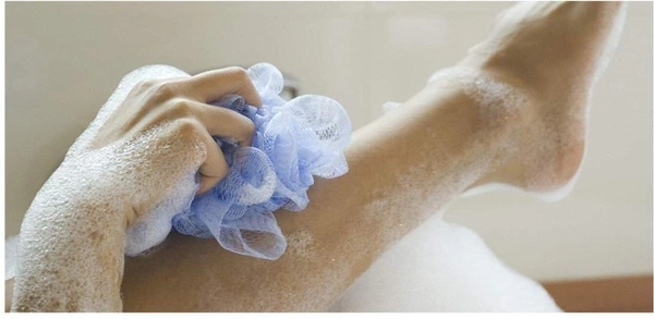 Mysore Sandal Soap Set with Belt Scrubber (4 Items in the set)