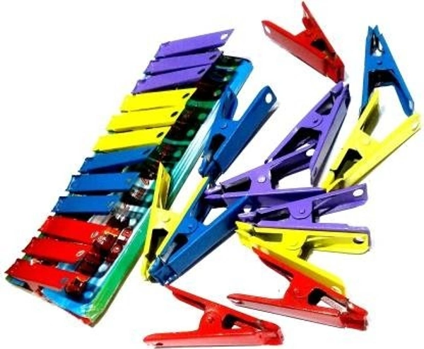 Oscar Star-12 Iron Cloth Clips (Multicolor Pack of 12)