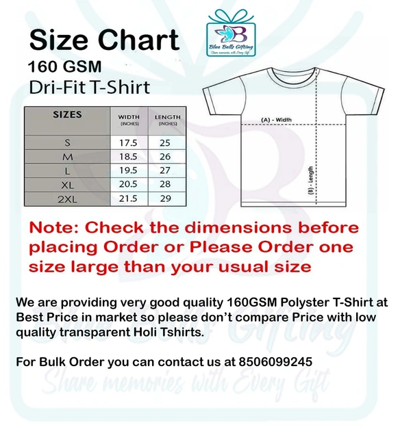 BBG bura na mano holi hai Holi Tshirt Polyester 160 GSM - L - 40