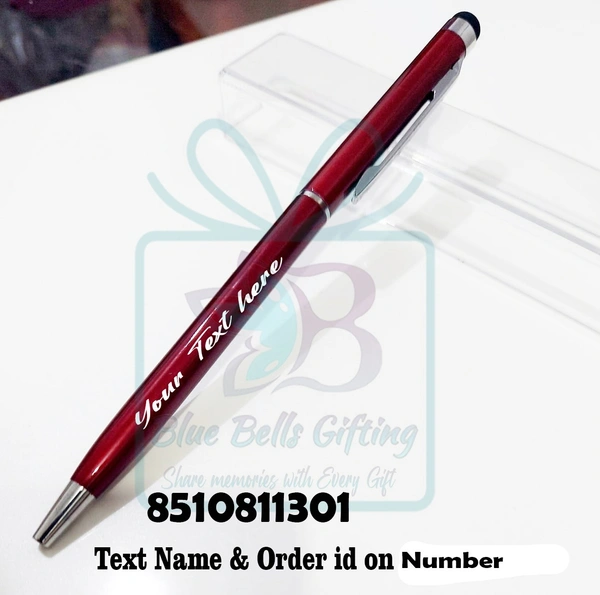 Bluebells Gifting BBG Name Printed Red Metal pen with box Ball Pen - 50
