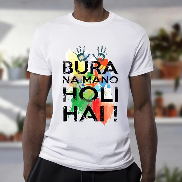 BBG bura na mano holi hai Holi Tshirt Polyester 160 GSM - L - 40