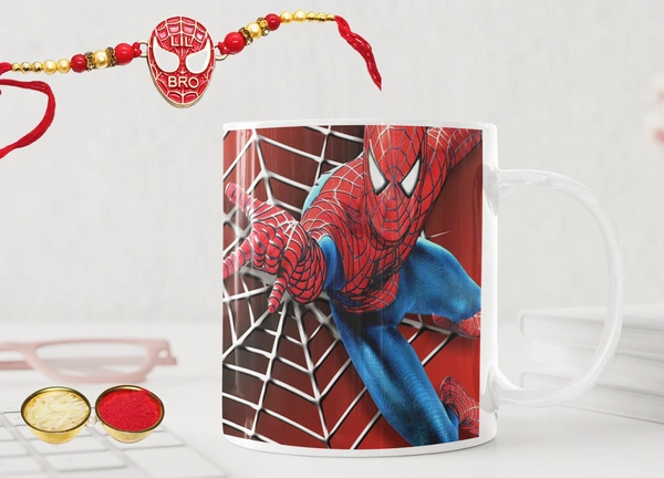 Peekalo Spiderman Rakhi with Printed Ceramic Mug (Set of 2)