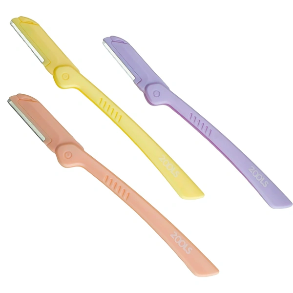 2ools Foldable & Reusable Face & Eyebrow Razor for Women (Pack of 3) | Painless Instant Hair Removal at Home | For Upper Lips, Eyebrows, Forehead & Sideburns