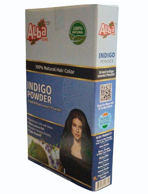Alba Indigo Powder 200g , 100% Natural Herbal Hair Color for Rich Black & Brown Shades | Chemical-Free, Ammonia-Free, and Ayurvedic Formula for Healthy, Lustrous Hair
