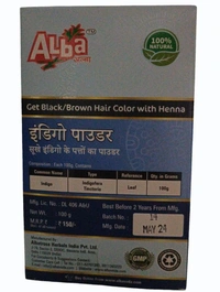 Alba Indigo Powder 200g , 100% Natural Herbal Hair Color for Rich Black & Brown Shades | Chemical-Free, Ammonia-Free, and Ayurvedic Formula for Healthy, Lustrous Hair
