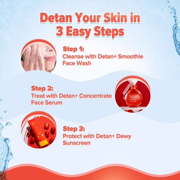 Aqualogica Detan+ Smoothie Face Wash with Cherry Tomato & Glycolic Acid | Deep Cleansing & Brightening skin | Reduces Tan & Exfoliates | Brighten your skin | Tan removal Face Wash | for all skin type | 100ml