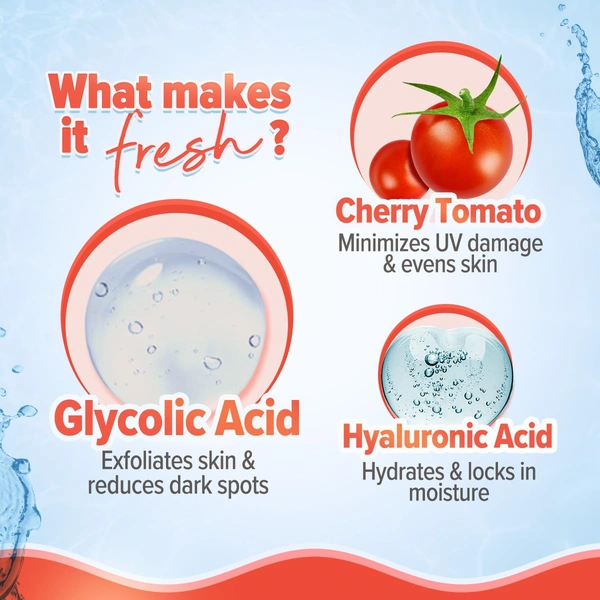 Aqualogica Detan+ Smoothie Face Wash with Cherry Tomato & Glycolic Acid | Deep Cleansing & Brightening skin | Reduces Tan & Exfoliates | Brighten your skin | Tan removal Face Wash | for all skin type | 100ml