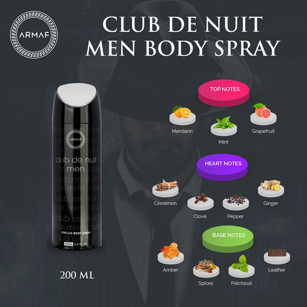 Armaf Club De Nuit Perfume Body Spray For Men 200ML