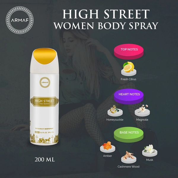 Armaf High Street Deodorant Body Spray For Women, 200 ml