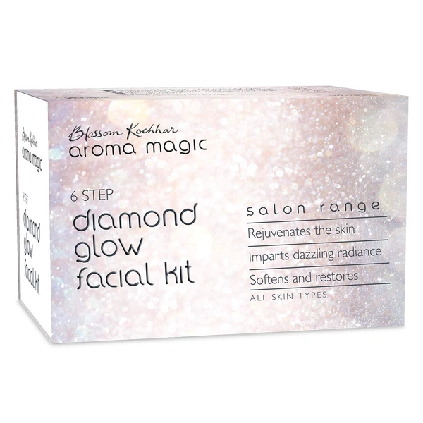Aroma Magic Diamond Glow Facial Kit 6 Step | Radiance-Enhancing | Anti-Aging Skincare Treatment | Salon Range | Rejuvenating the Skin | Suitable for All Skin Types