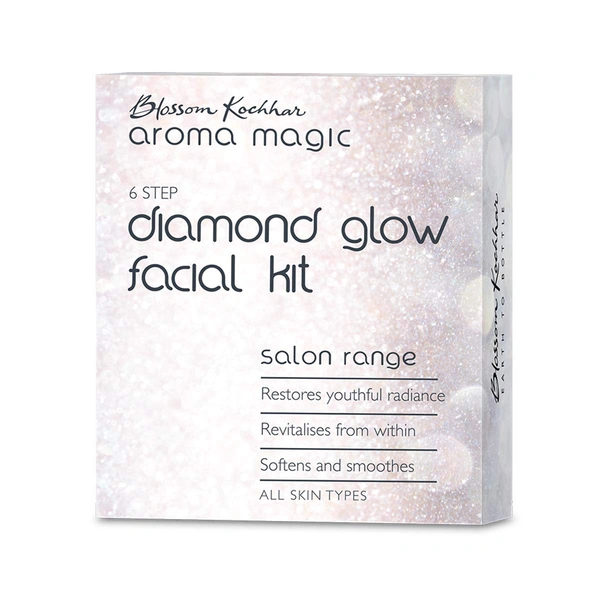 Aroma Magic Diamond Glow Facial Kit 6 Step | Radiance-Enhancing | Anti-Aging Skincare Treatment | Salon Range | Rejuvenating the Skin | Suitable for All Skin Types