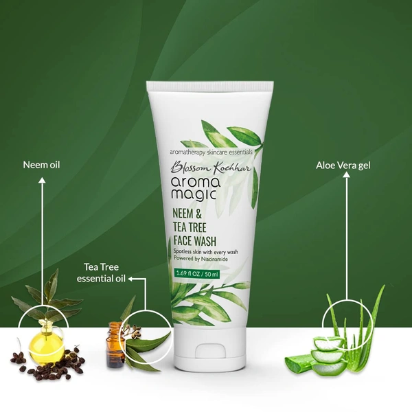 Aroma Magic Neem And Tea Tree Face Wash (PWRD by Niacinamide) - 100 ml