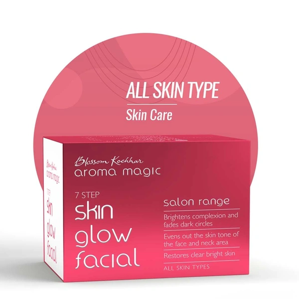 Aroma Magic Skin Glow Facial Kit, Salon Range 7 Step | Radiance-Boosting | Rejuvenating Skincare | Smoother & Youthful Skin | Suitable for All Skin Types