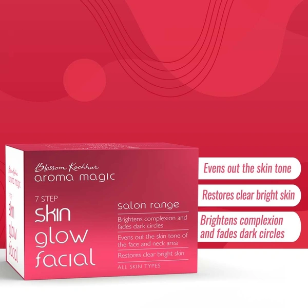 Aroma Magic Skin Glow Facial Kit, Salon Range 7 Step | Radiance-Boosting | Rejuvenating Skincare | Smoother & Youthful Skin | Suitable for All Skin Types