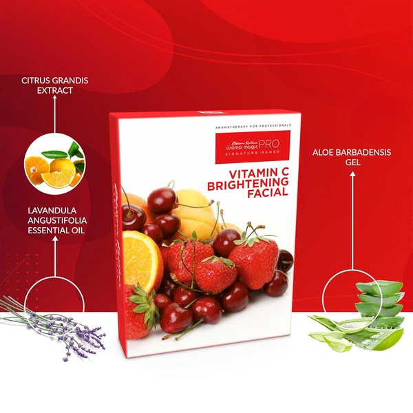 Aroma Magic Vitamin C Skin Brightening Facial Kit 650g | Reduces Dark Spots & Promotes Radiant Skin | Exfoliates, Hydrates & Evens Skin Tone | Brightens & Nourishes Skin for a Natural Glow | Suitable for All Skin Types
