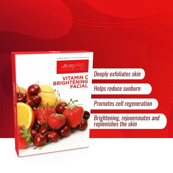 Aroma Magic Vitamin C Skin Brightening Facial Kit 650g | Reduces Dark Spots & Promotes Radiant Skin | Exfoliates, Hydrates & Evens Skin Tone | Brightens & Nourishes Skin for a Natural Glow | Suitable for All Skin Types