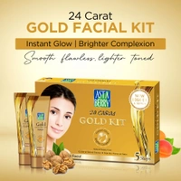 Asta Berry 24-Carat Gold Mini Facial Kit | 5-Step Luxury Facial | 24-Carat Gold Dust | Radiant Youthful Skin | Brightens, Nourishes & Reduces Signs of Aging & Improves Skin Tone.