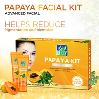 Asta Berry Papaya Kit 5-Step Facial | Exfoliate, Brighten, & Hydrate|Papaya Extract, Aloe Vera & Natural Oils|Smooth, Glowing Skin at Home | Suitable for All Skin Types.