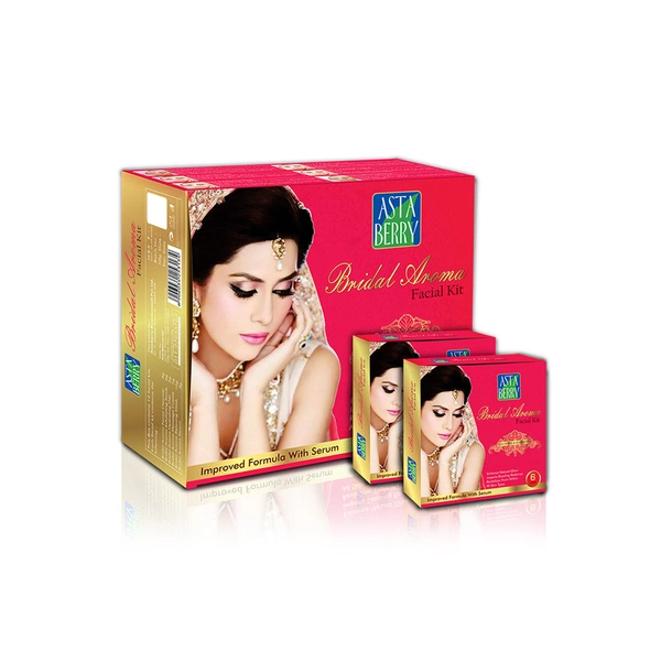 Asta Berry Astaberry Bridal Aroma Facial Kit 36g 6-Step Pack of 12 Facial | Perfect Pre-Wedding Skin Care | Enriched with Natural Ingredients for Glowing, Radiant, and Nourished Skin | Suitable for All Skin Types