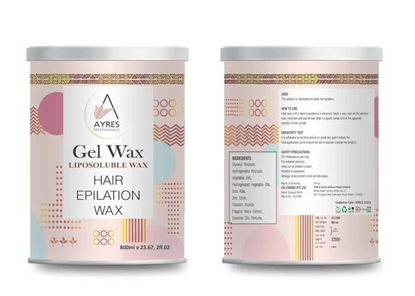 Ayress Ayres Liposoluble Classic Gel Wax Crystal Clear 800ml | Non-Sticky & Smooth Hair Removal | Easy to Use, Gentle on Skin | Long-Lasting Silky Finish