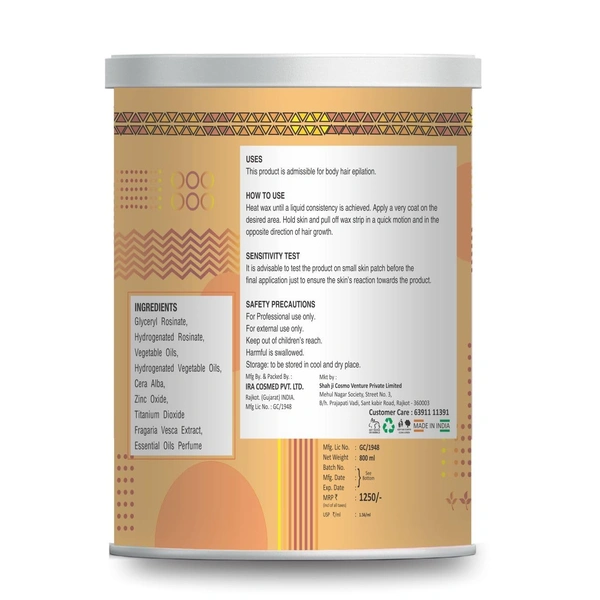 Ayress Ayres Liposoluble Vitamin C Gel Wax Crystal Clear 800ml | Hair Epilation Wax | Non-Sticky & Smooth Hair Removal | Easy to Use, Gentle on Skin | Long-Lasting Silky Finish