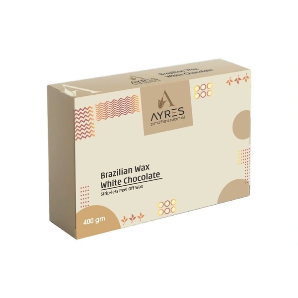 Ayres Professional Brazilian White Chocolate Wax 400gm | Strip-less Peel Off Wax for Face, Bikini & Underarms | Gentle on Sensitive Skin | Smooth & Painless Hair Removal