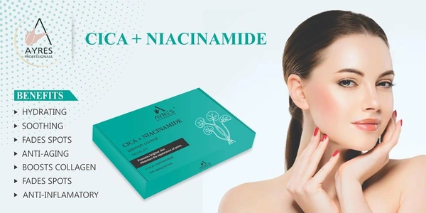 Ayress Ayres Professional Monodose Cica+Niacinamide Facial Kit with Blemish control | Anti-ageing formula | Promote Brighter skin| Minimises the appearance of pares